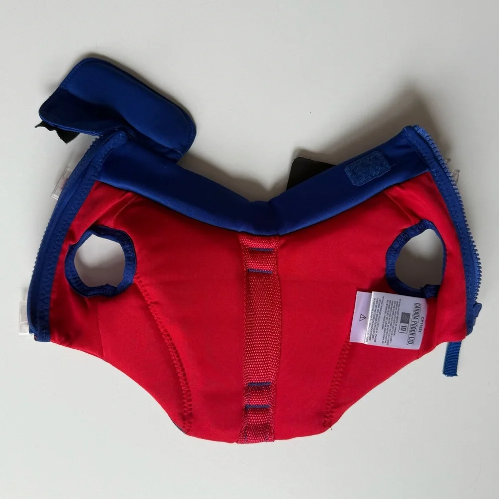 Canada Pooch High Tide Life Dog Jacket - Red/Blue - Size 10